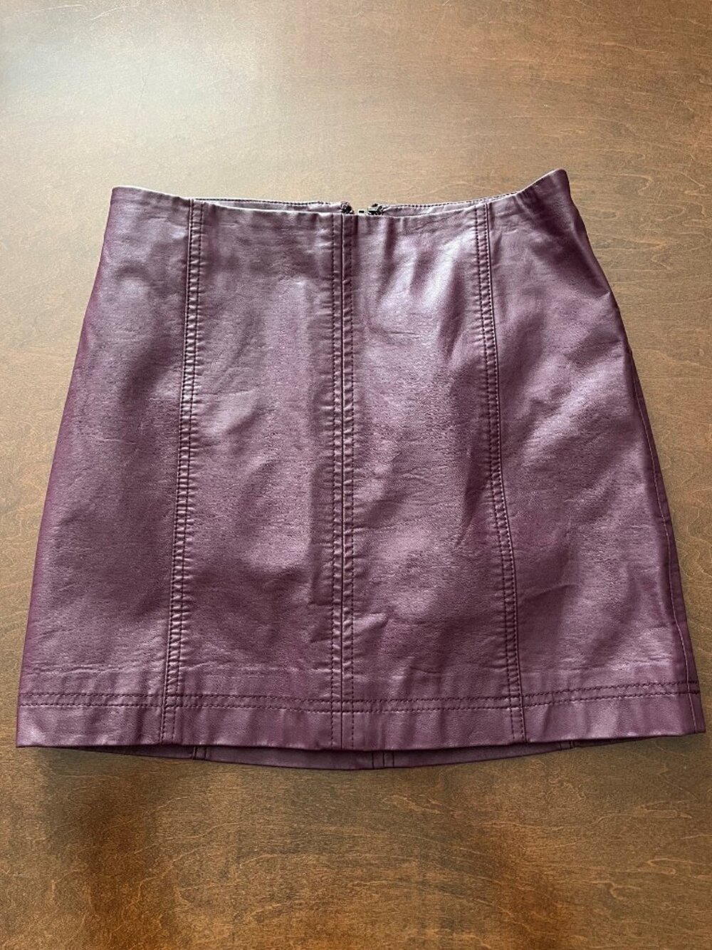 Free People Modern Femme‎ Vegan Faux Leather Skirt - Wine Size 4